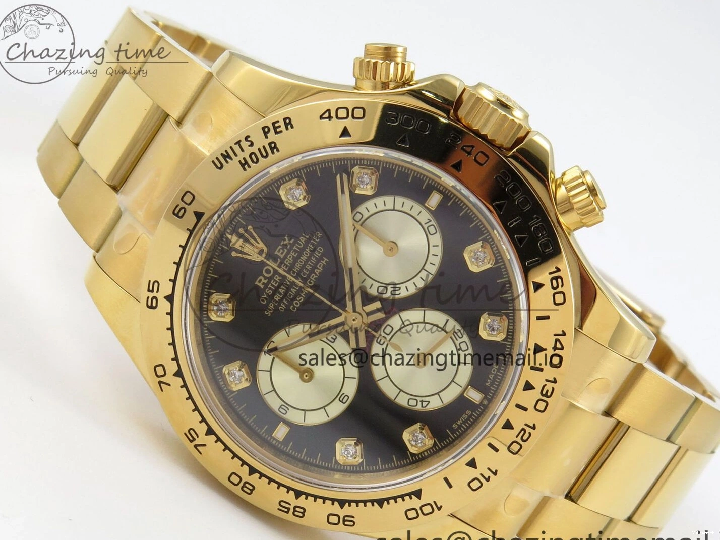 Clone Dial 1:1 YG Edition Daytona Bracelet Super Black Best DD4131 Diamonds YG 126508 on YG Clean 0307